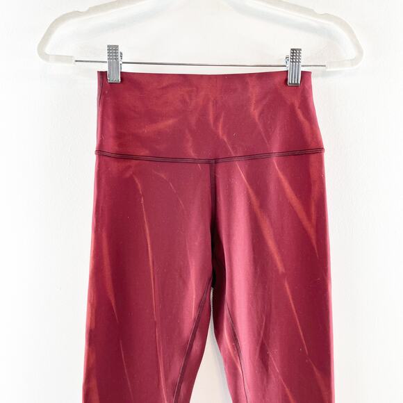 Lululemon Wunder Train High-Rise Tight 25" Sun Bleached Wash Red Merlot - Picture 5 of 10